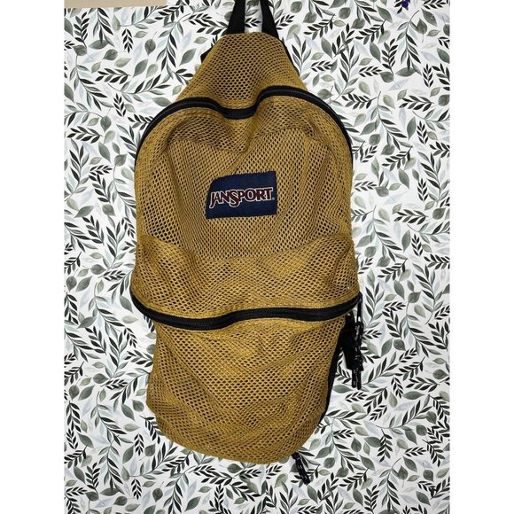 Jansport Bags Jansport Mesh Backpack Mustard Yellow Rare Poshmark